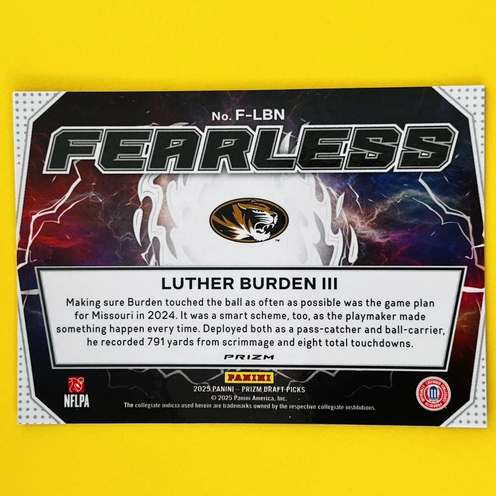 2025 Panini Prizm Draft Picks Luther Burden III RC Fearless Green‎ Prizm #F-LBN